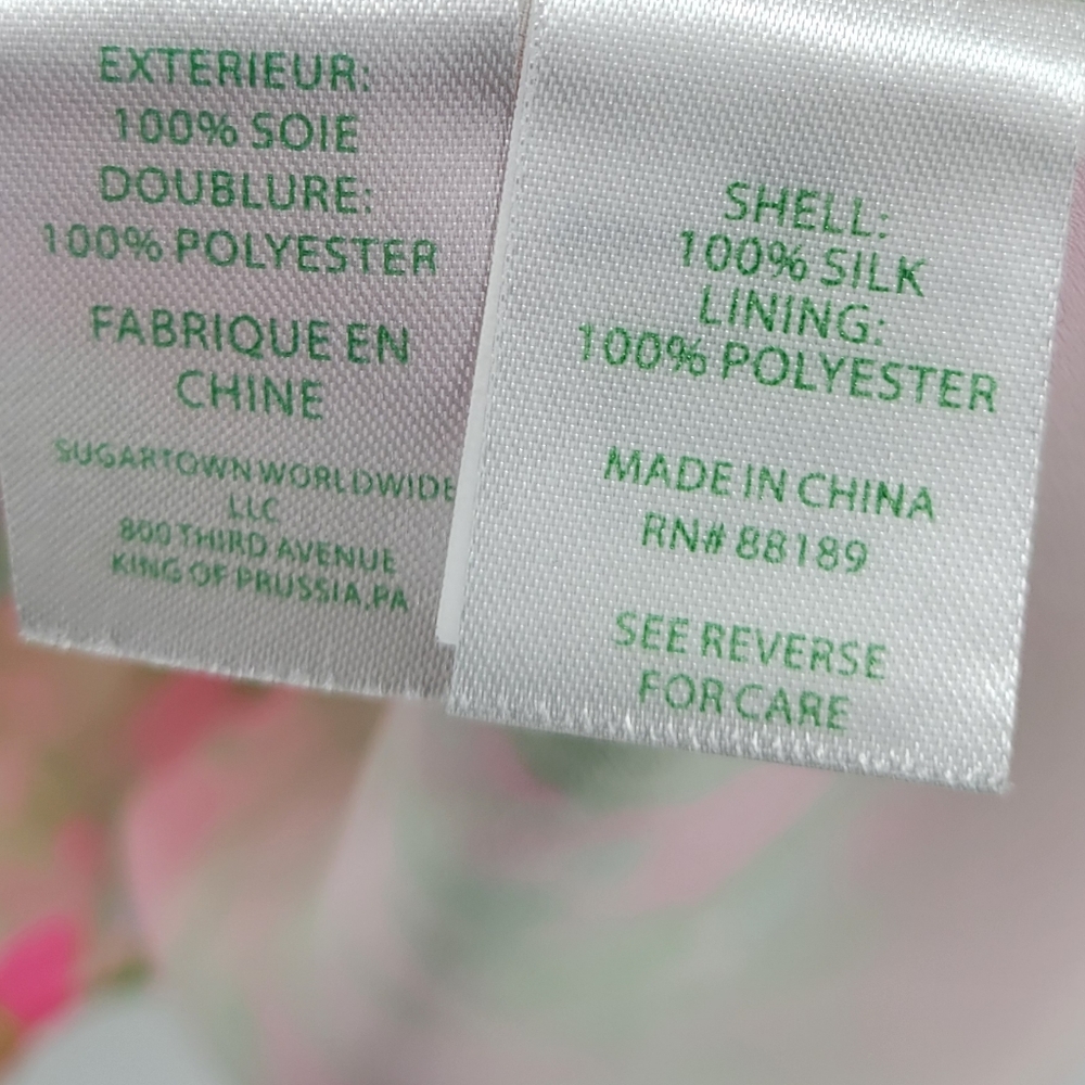 Lilly Pulitzer Dusk Silk Slip Dress Southern Chaloral Pink and Green Slip Dress - Picture 7 of 10